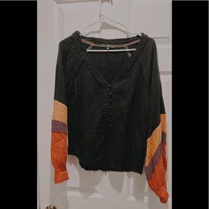 Fate Raw Hemmed Boho Blouse